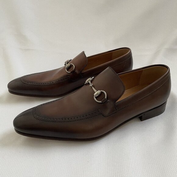 GUCCI Jordaan Horsebit Loafer In Brown Leather Sz 9 Men's Luxury Designer Shoe - Picture 4 of 9